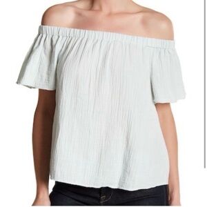 Rebecca Taylor off-the-shoulder, gauze-like shirt
